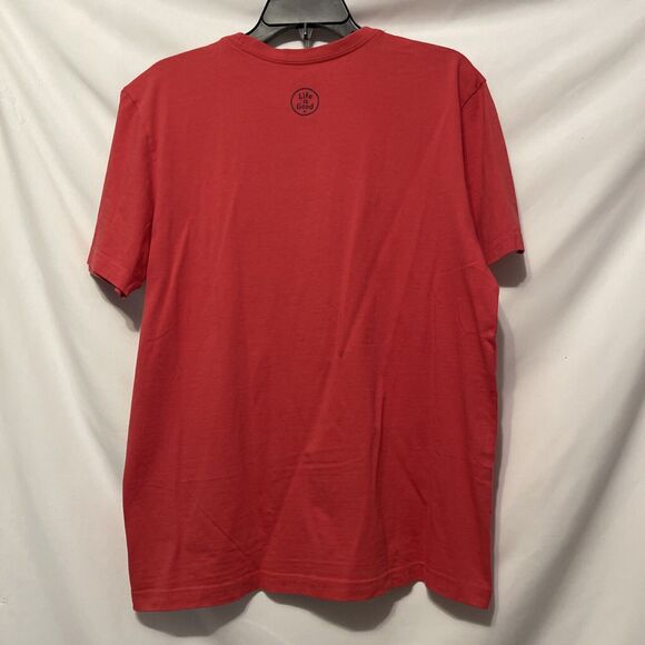 Life is Good T-Shirt Mens M Red Short Sleeve May The Course Be With You Crusher - Picture 4 of 9